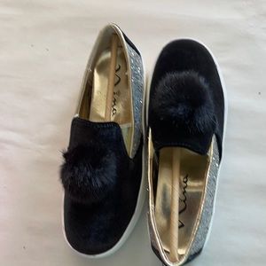 Nina Girls Hannie Black Chunky Gliter Girls Shoes